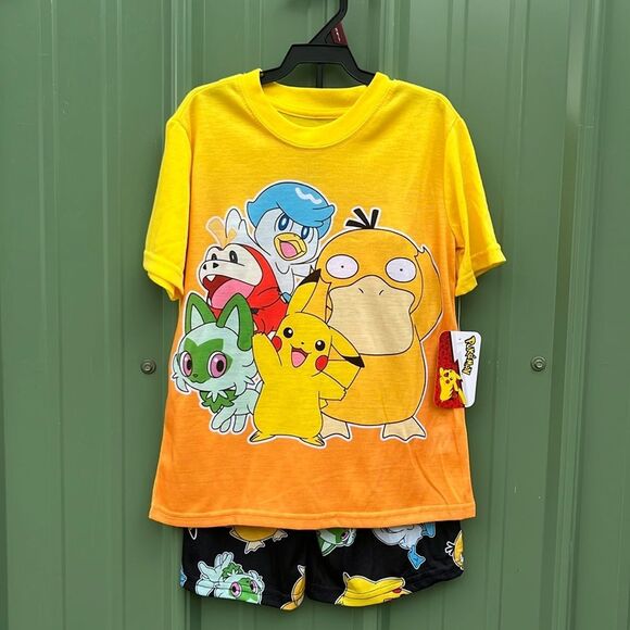 Pokémon Graphic Print Tee & Shorts Sleep 2-Piece Set Size S - Picture 1 of 3